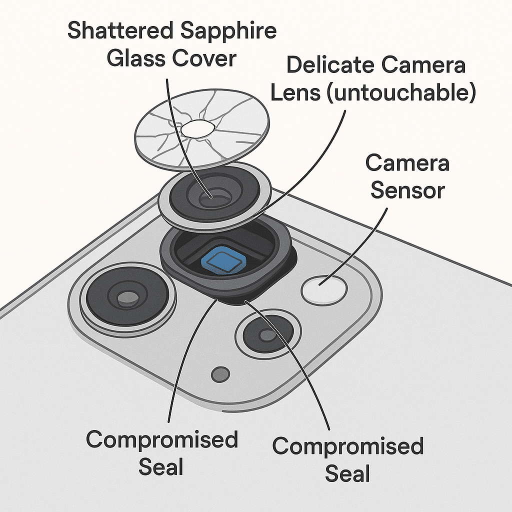 cracked your iphone camera glass in la? repair
